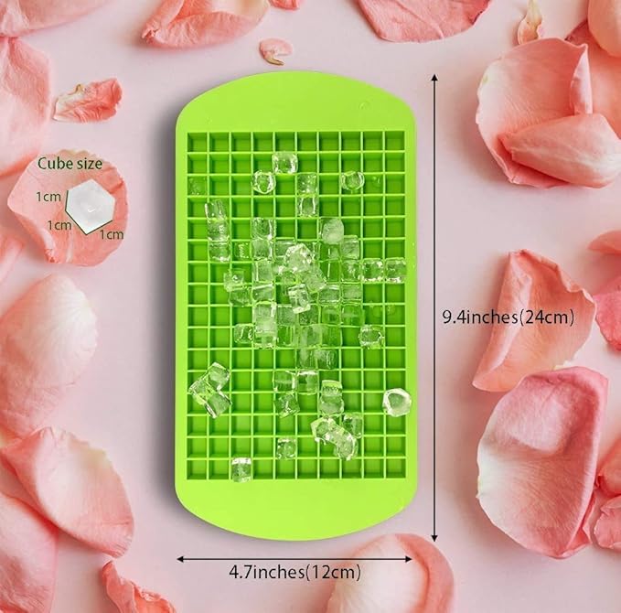 Image of Ice Cube Tray Flexible Multi-Compartment Freezer Tray Assorted Colours and Shapes (3 Pack, 160 Small)