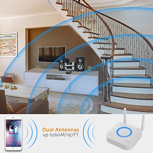 [Upgraded] 1Mii Bluetooth 5.0 Receiver, Long Range Hifi Bluetooth Audio Adapter W/ 3D Surround Aptx Hd Low Latency, Optical Rca Aux 3.5Mm Coaxial For Home Stereo System - B06Pro Grey #TOP2