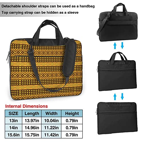 Bolsa para portátil con triángulos amarillos y marrones miniatura 3