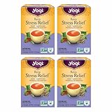 Yogi Tea Kava Stress Relief Tea - 16 Tea Bags per Pack (4 Packs) - Made with Organic, Caffeine-Free Relaxing Tea - Includes Carob Pod, Indian Sarsaparilla Root, Cinnamon Bark, Ginger Root & More