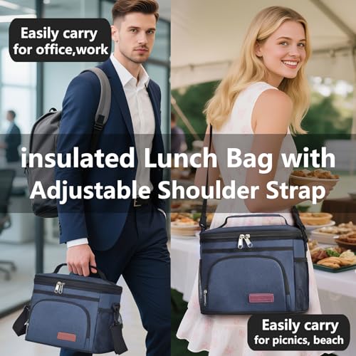 Image of ExtraCharm Insulated Lunch Bag (9 Litre, 15 kg, Grey), Office Tiffin Bags for Men and Women, Hot & Cold Travel Lunch Box for Men, Tiffin Box & Bottles, Lunch Bag for Office, Picnic Bag (Nylon)
