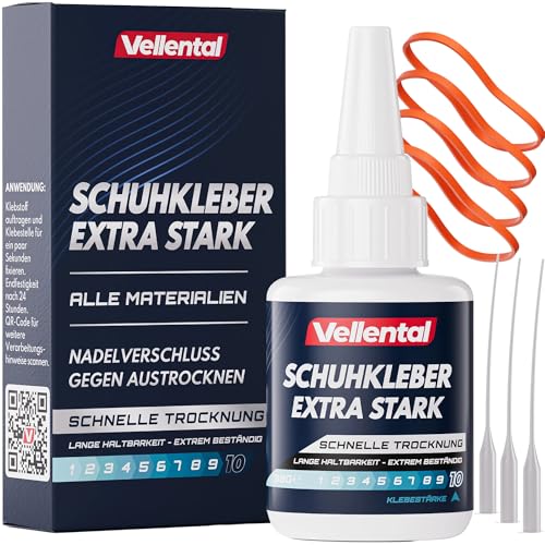 Schuhkleber extra stark wasserfest - Kleber Set mit Klebespitzen...