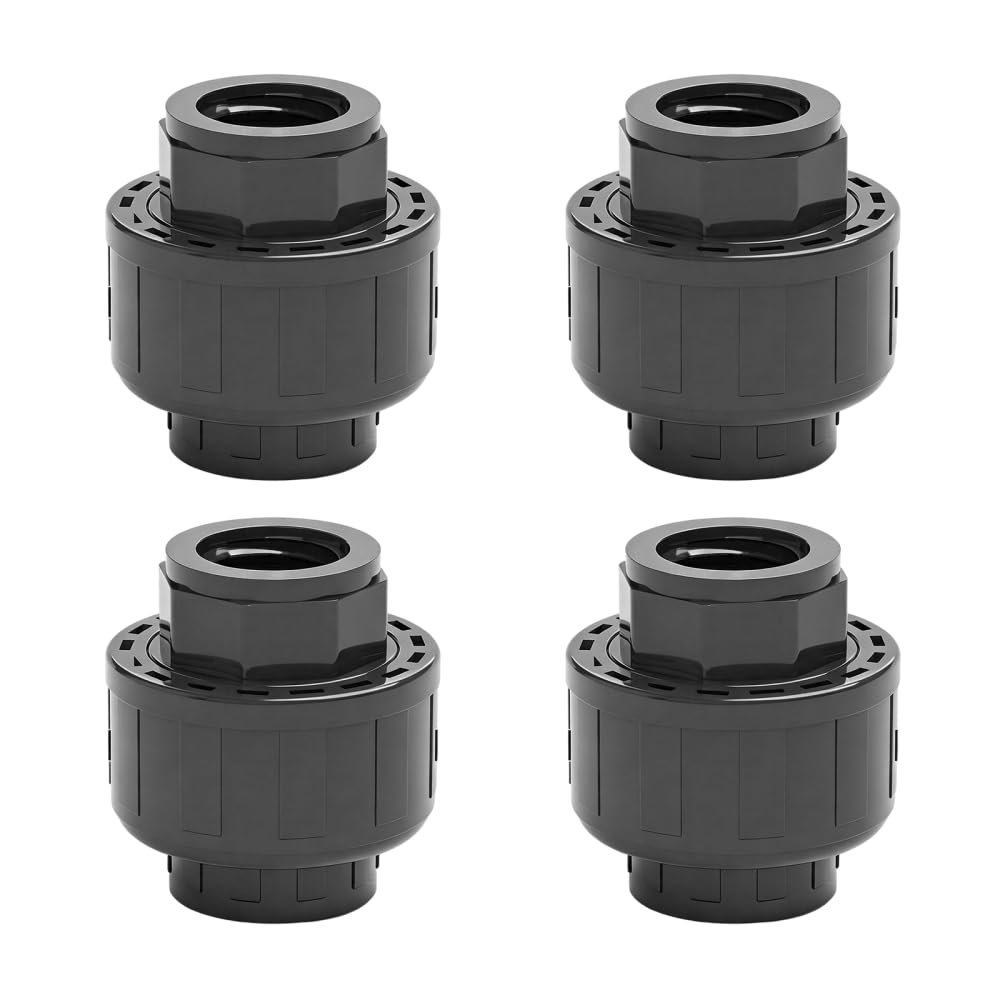 Union Coupling Pipe Fitting, 4Pcs UPVC Threaded Plumbing Pipe Adapter