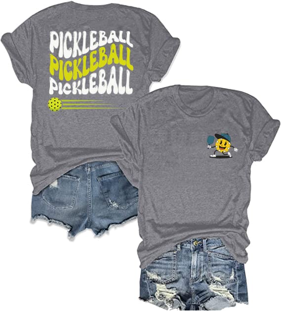 COLORFUL BLINGPickleball Shirt Women Funny Pickleball Graphic Pickleball Lover Gifts Soft Cotton Short Sleeve Tee Lady Tops