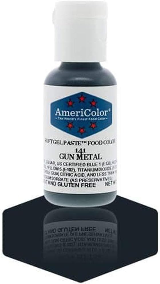 Gunmetal, 0.75 Ounce Bottle, Soft Gel Paste Food Color