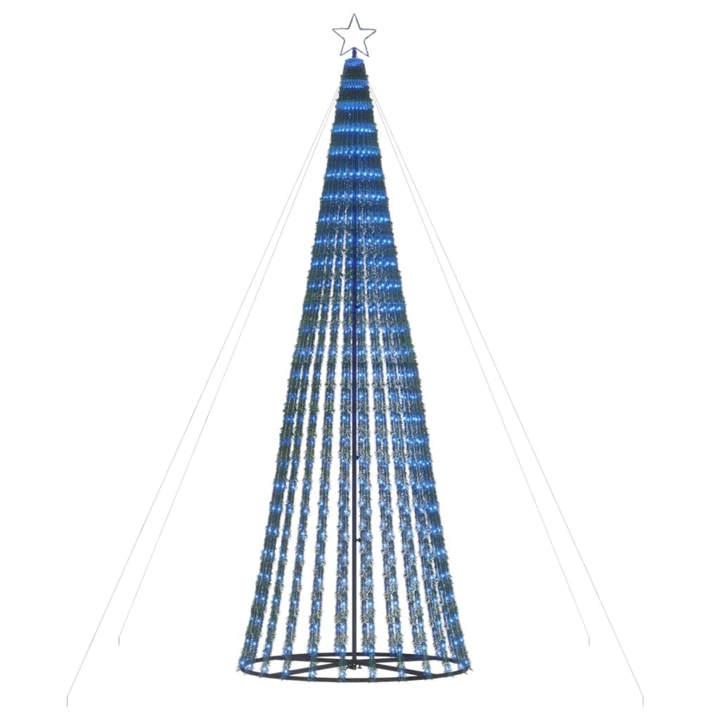 Choinka LED 300 cm, niebieska, 688 świateł, 8 trybów, z gwiazdą, do użytku wewnątrz i na zewnątrz, sztuczna choinka z igłami, energooszczędna