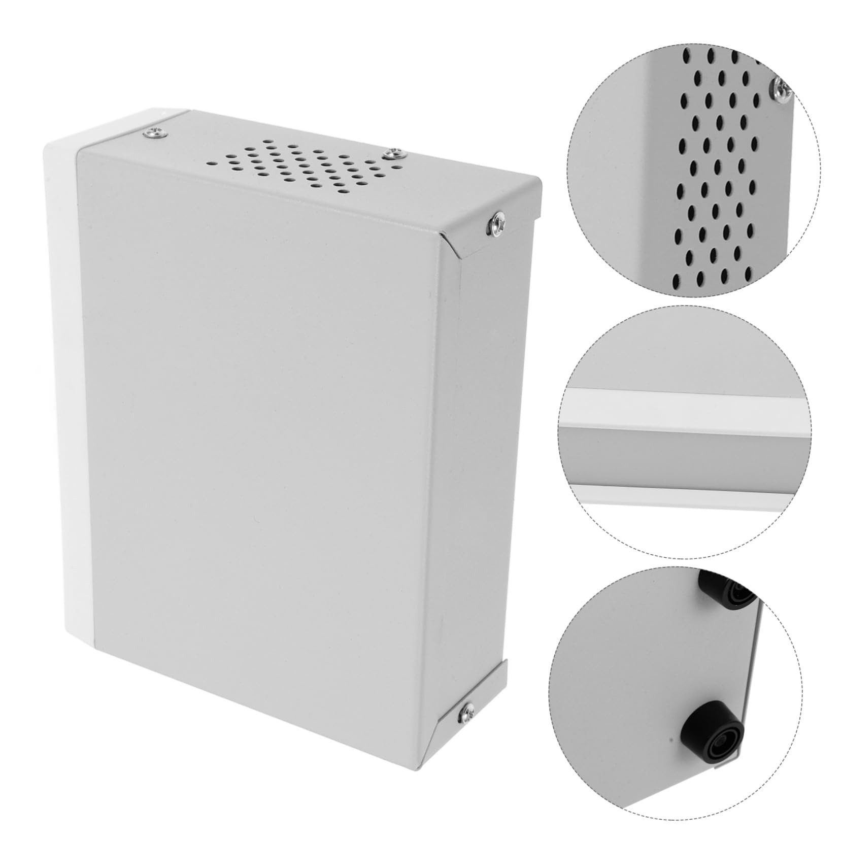 Caja De Conexiones Eléctricas Metálica Gris 50x150x120mm Paneles Frontales y Traseros, Carcasa De Bricolaje Versátil Para Proyectos Electrónicos, Caja Eléctrica Para Uso Industrial, 1 Unidad