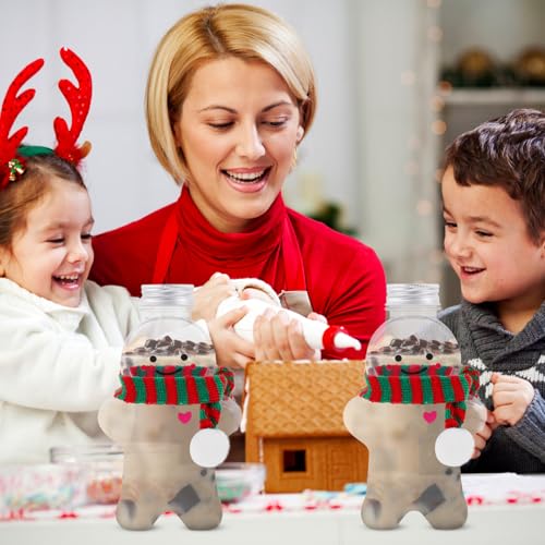 Botellas de jugo navideñas de hombre de jengibre con bufanda para eventos 8