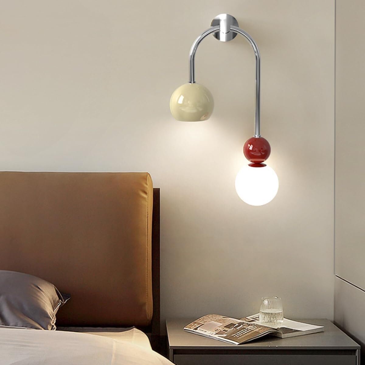 Modern White Flower Shape Background Wall Decorative Wall Lamp LED Cream Bedside Wall Light Silver Wall Mounted Lights Bedside Wall Sconce for Living Room Loft Lounge Art Studio Decorative