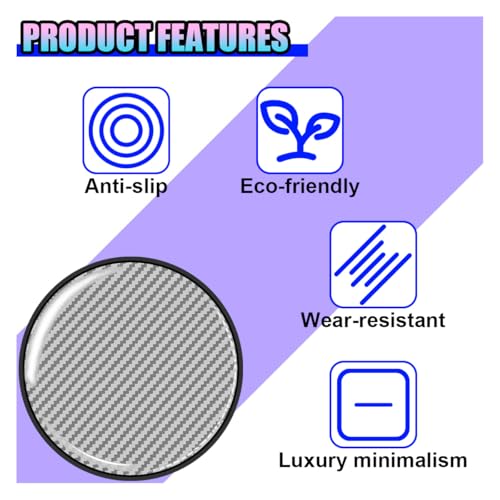 Portavasos para auto con base antideslizante y diseño carbono miniatura 3
