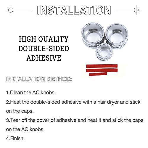1797 Compatible Ac Knob Caps For Bmw Accessories Parts Air Conditioning Covers Decal Bling Interior Decorations 5 6 7 Series X3 X4 X5 X6 G31 F13 G12 G01 F15 F16 F26 Xdrive Awd Women Men Crystal Silver #TOP5