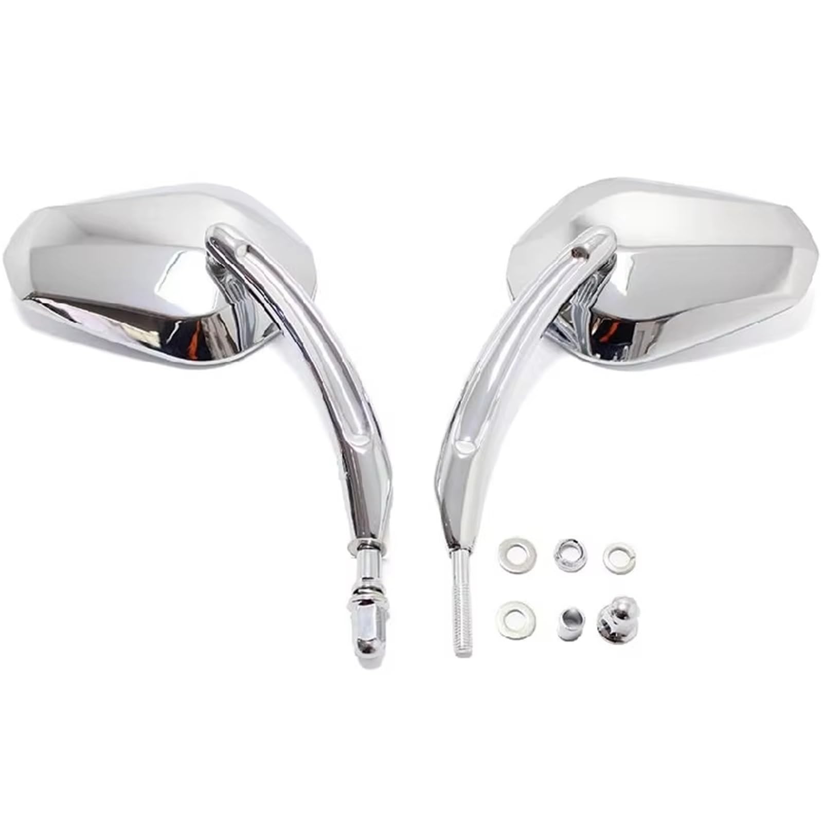 Specchietto retrovisore per Moto, Sinistro e Destro, per Davidson Street Glide Road King, Nero e Cromato, specchietto Laterale di Ricambio per Moto (Cromo)