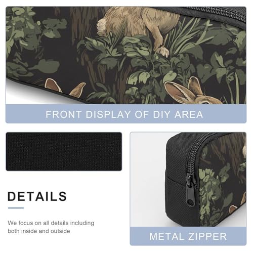 Fall Hunt Rabbits on Tree Stumps Large Travel Backpacks Carry on Backpack Weekender Bag with 2 Storage Pockets for Men And Women4