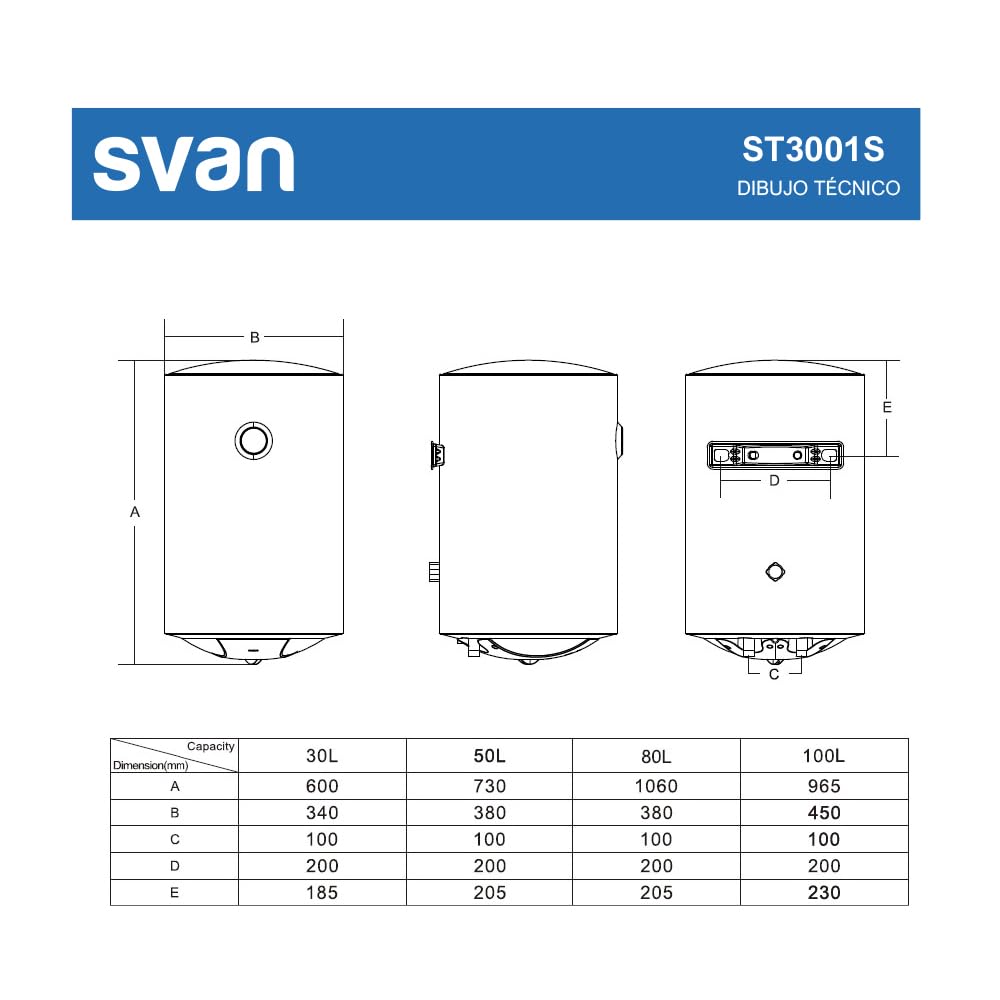 Svan Elektryczny termos pionowy 30 litrów ST3001S. Instalacja pionowa, 1500 W, łącznie z zestawem montażowym, rezystor ze stali nierdzewnej, biały, energooszczędny klasy C