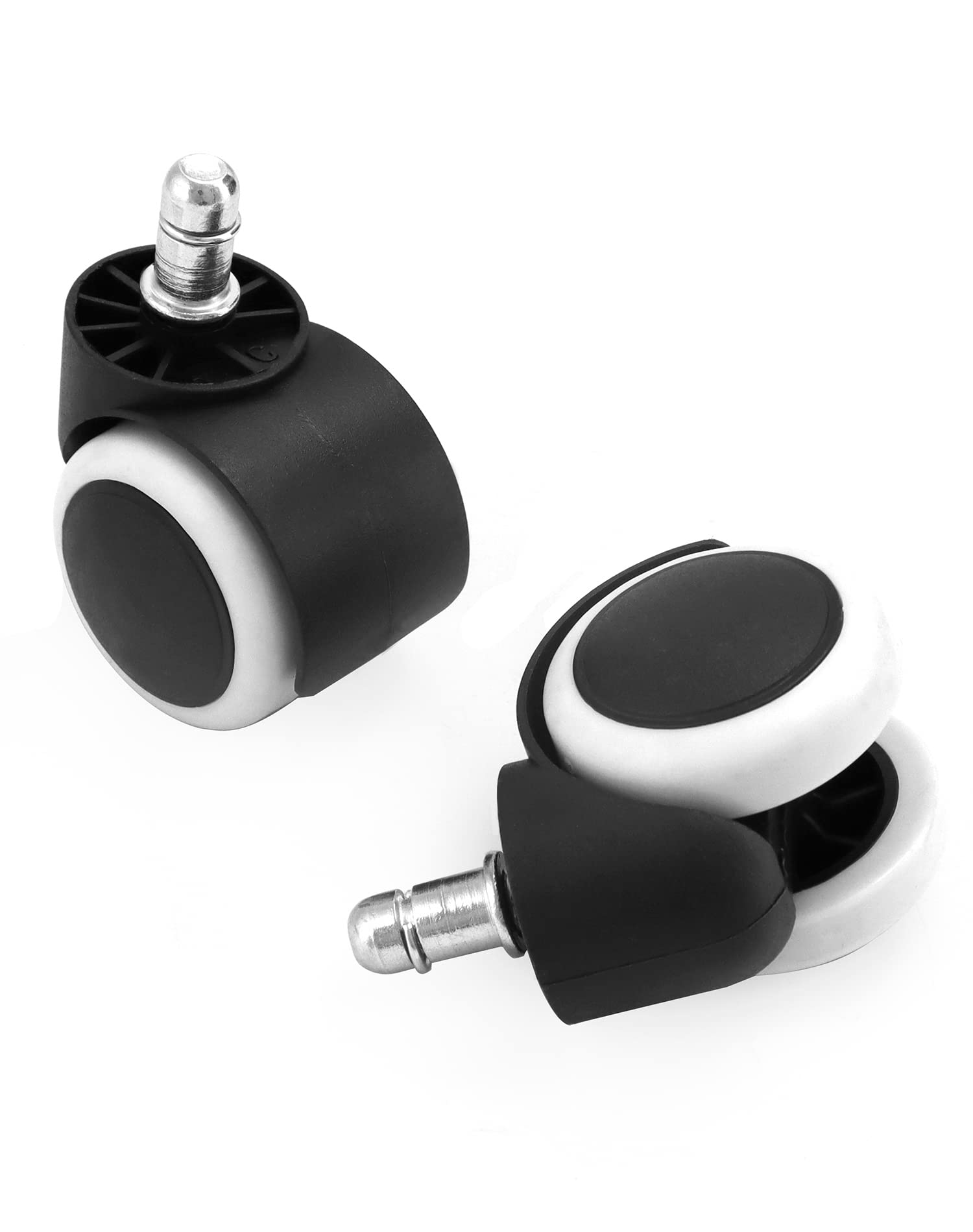 QWORK® 5 sztuk wymiana krzeseł biurowych kółka 11mm/50mm, kółka do krzeseł biurowych, kółka do krzeseł, kółka do twardych podłóg, na krzesła biurowe
