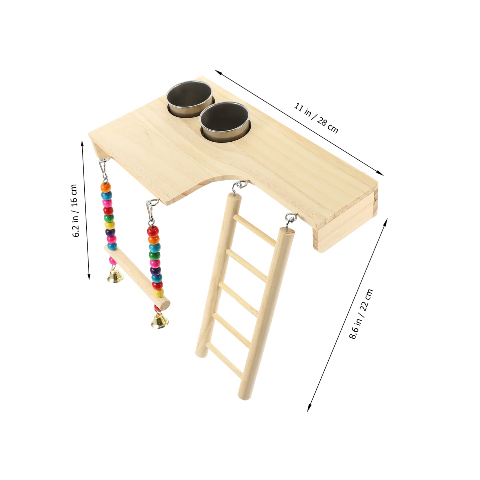 GRIRIW Bird Swing Toy Wooden Ladder for Parrots Bird Accessories for Cages Parrot Playground Toy