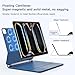 RAYMCRAFT for ipad Pro 13 inch Case with keyboard (M5 2025 / M4 2024), Magic Keyboard with Pencil Buckle, 11 Colors Backlight, Stain-Resistant Surface, Multi-Touch Trackpad, Magnetic Stand, Steel Blue