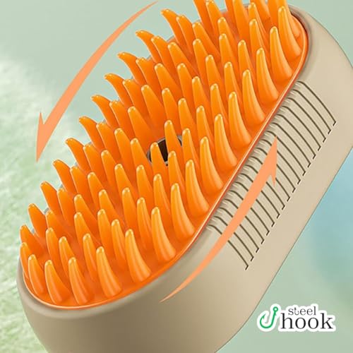 Escova Pet 3 em 1 para Cães e Gatos – Vaporizada, Recarregável, Cabo Ergonômico e Remoção de Pelos e