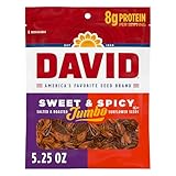 DAVID Roasted and Salted Sweet and Spicy Jumbo Sunflower Seeds, Keto Friendly, 5.25 oz