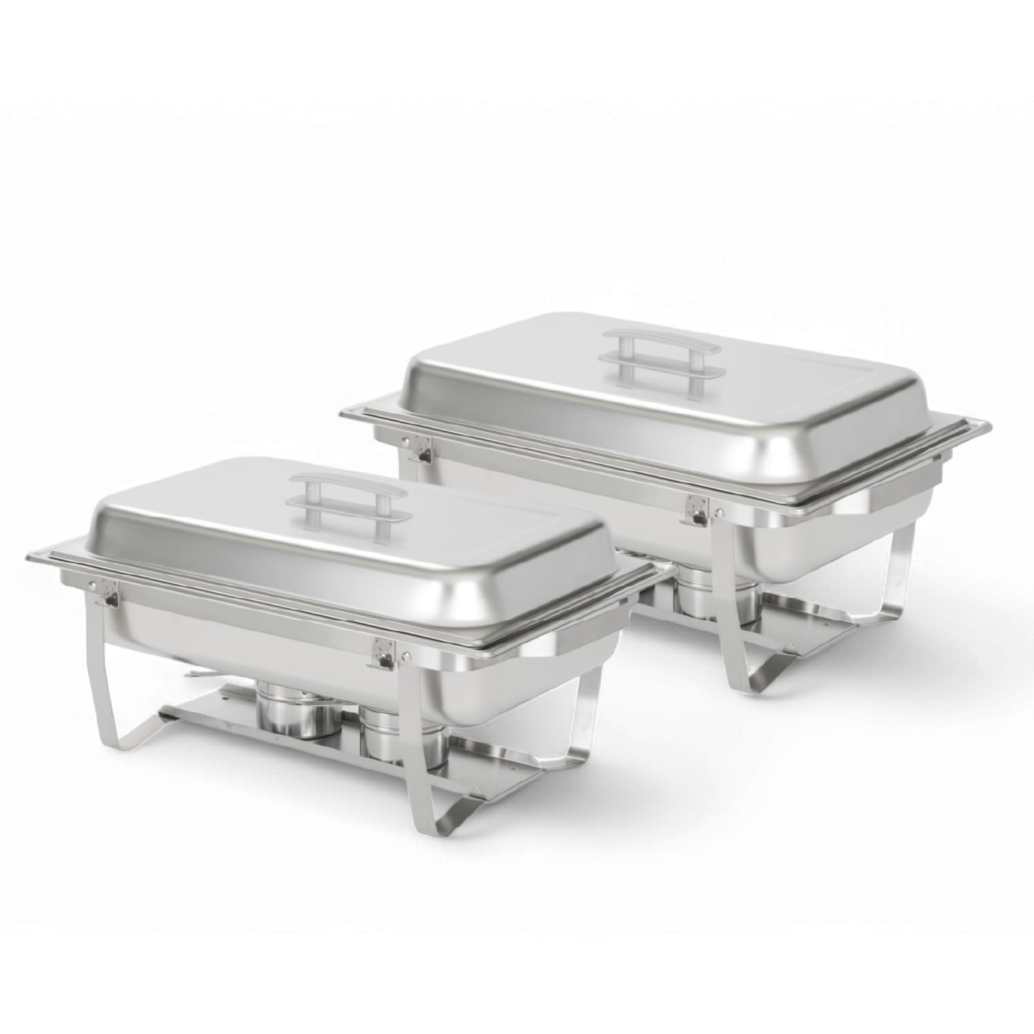 ALPHA LIVING 70012-Gray 2 Pack 8QT Chafing Dish High Grade Stainless Steel Chafer Complete Set, 8 Qt, Alpine Gray Handle