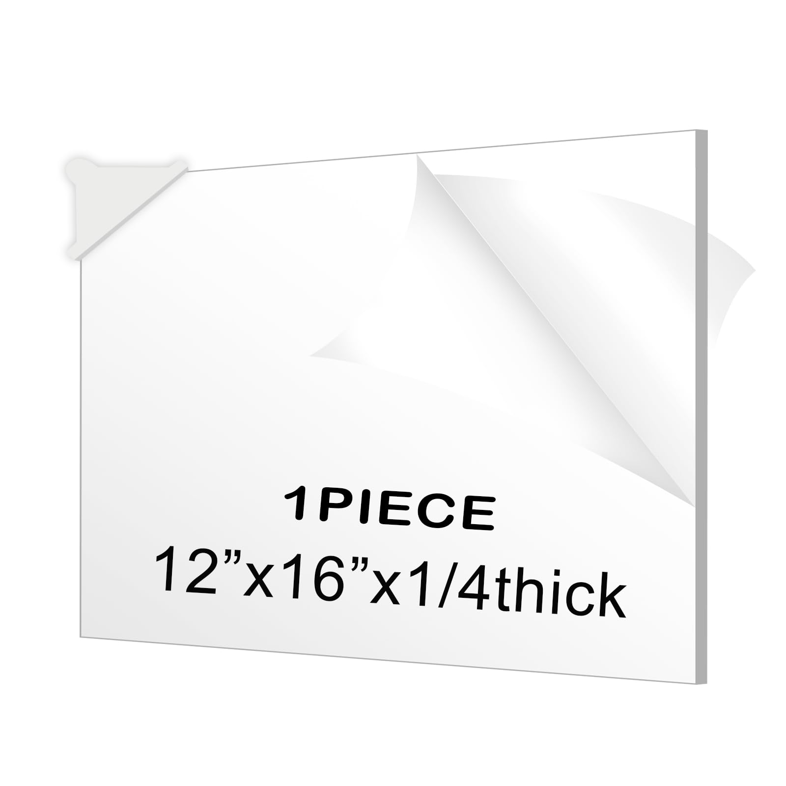 1Pack Plexiglass Sheets 1/4 Inch Thick 12x16" Clear Cast Acrylic Sheet for Laser Cutting,Crafts,Signs Art Projects
