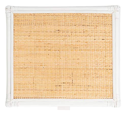 SAFAVIEH Home Collection Roya White and Natural Rattan 1-Drawer 1-Shelf Nightstand - Image 7