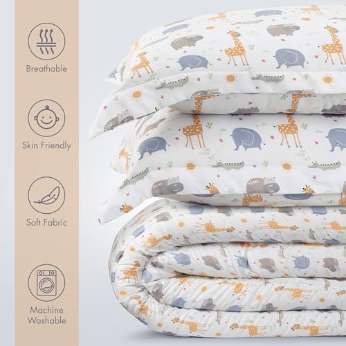 Utopia Bedding All Season Safari Comforter Set with 2 Pillow Cases, 3 Piece Soft Brushed Microfiber Kids Bedding Set for Boys/Girls, Machine Washable (Twin)