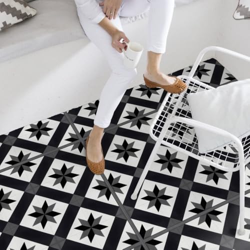GERFLOR Dalle autoplombante de sol PVC sous-couche intégrée effet carreaux ciment cordoba black Senso Unik