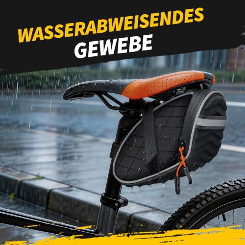 Bowagn Fahrradtasche Satteltasche,Satteltasche für Mountainbikes und Rennräder mit Wasserdichten Reißverschlüssen… – Ansicht 3