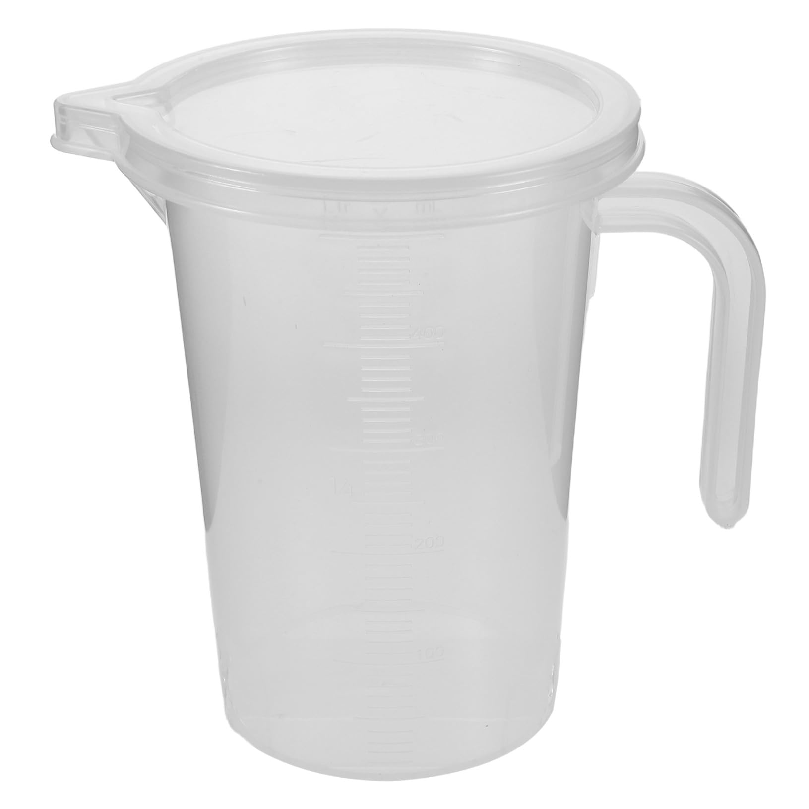 6 Piezas Tazas Medidoras de Plástico Transparente para Cocina con Tapa y Vertedor para Uso Doméstico y Comercial