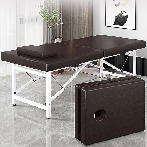 Portable Massage Bed,Portable Folding Massage Bed, Salon Treatment Sofa Bed, Facial Spa Table for Beauty Treatments, Eyelash Bed and Nursing Bed - Stylish & Comfortable! (Dark Brown 180 * 60 - Image 3