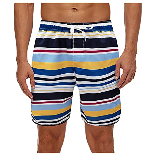 GDJGTA Broad Shorts for Men Swimming Trunks Quick Dry Beach Wear Drawstring Bathing Suits (07 Multicolor, XXXL)