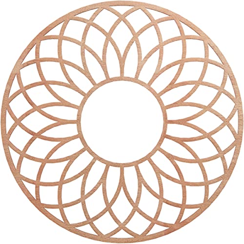 Image of Ekena Millwork 30 inchOD x 10 1 /4 inchID x 3 /8 inchT Cannes Wood Fretwork Pierced Ceiling Medallion, Cherry