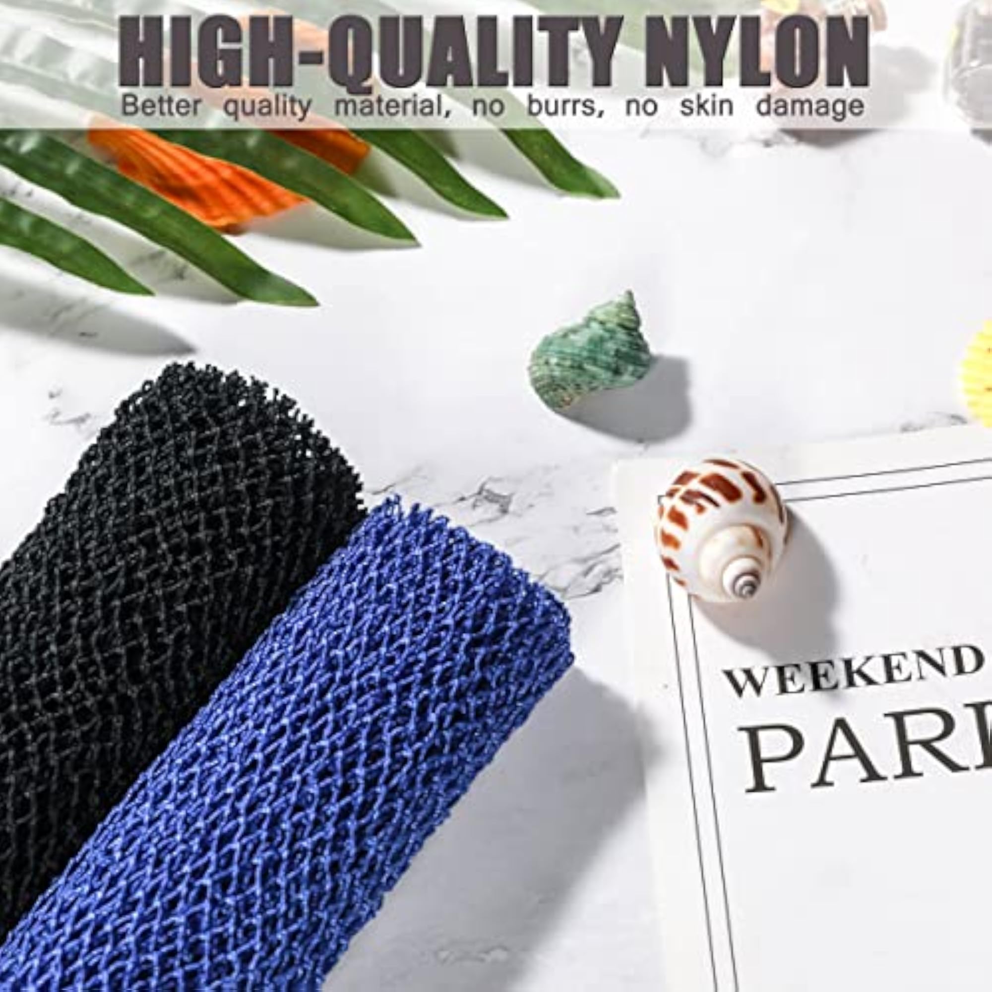 2 Pieces African Bathing Sponge Net, Exfoliating Shower Scrubber