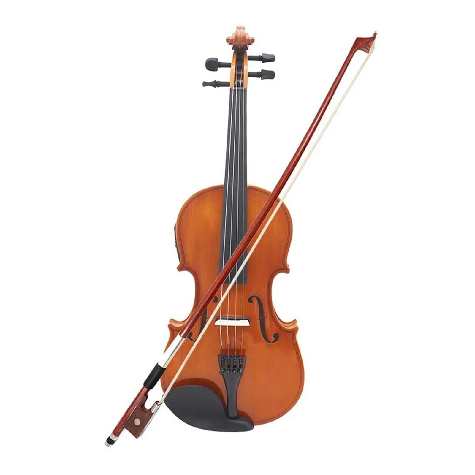 Violon Violon Électrique 4/4 En Bois Massif Couleur Naturelle Acoustique Avec Étui À Nœud Câble De Connexion Pièces Et Accessoires De Violon