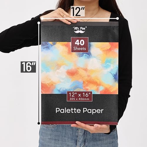 Image of Mr. Pen- Disposable Paint Palette Paper Paint Pad, 12 inchx16 inch, 40 Sheets | Acrylic Paint Paper, Suitable for Watercolor, Gouache, Acrylic and Oil Paints, Tear-Off Palette Sheets for Painting