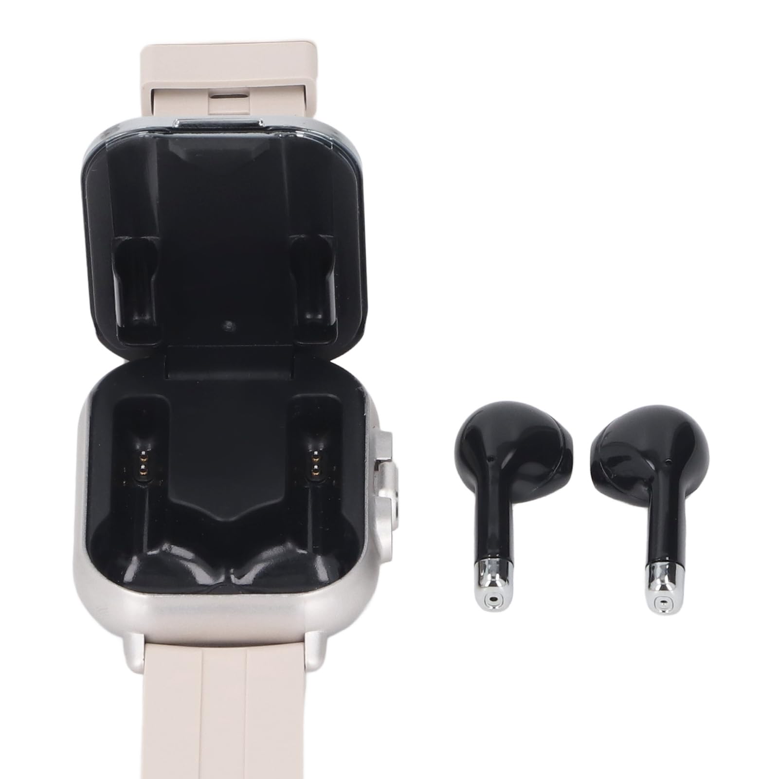 Asixxsix Inteligentny Zegarek, 2 w 1 2,01 -calowy Ekran Dotykowy HD Bluetooth Call Fitness Watch, Zegarek do śledzenia Baterii 250 MAh Inteligentne Zegarki dla Mężczyzn Kobieta, Bieganie, (SILVER)