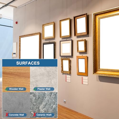 Image of uxcell 40 Pcs Picture Hangers, 20lb 24mm Picture Hanging Kit Picture Hanging Hooks Picture Hooks for Wooden Wall or Drywall Frame Painting Art Photo(20 Hangers + 20 Nails), Silver
