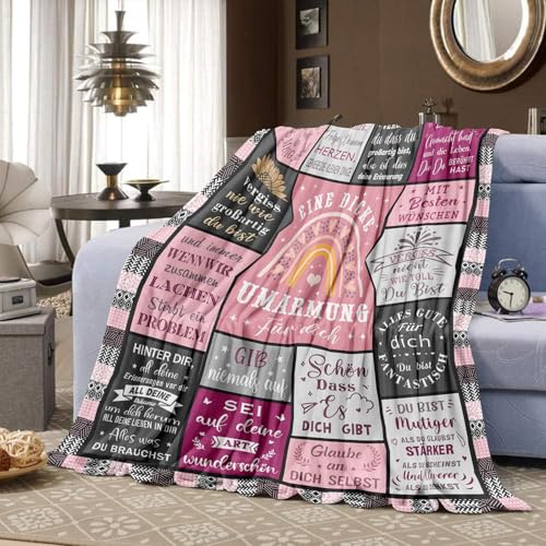 Beste Freundin Geschenke, Geburtstagsgeschenk für Beste Freundin, Umarmung Decken Geschenke für Freundin, Geschenke für Frauen Schwester Kollegin Ehefrau und Mutter zum Geburtstag Decke 130x150CM