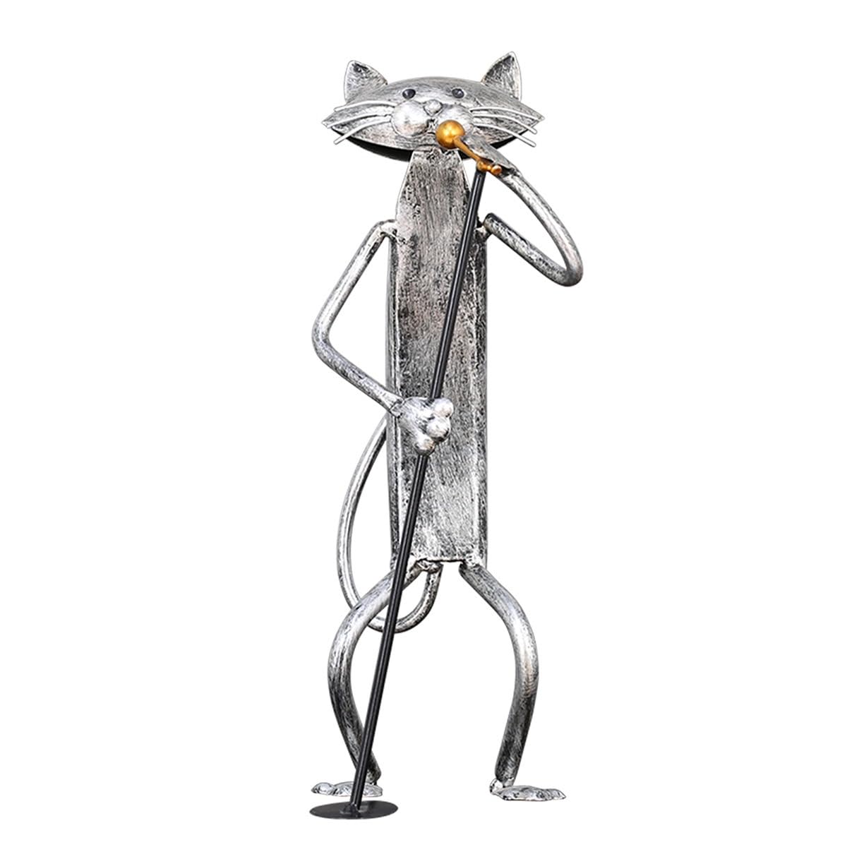 【美品】ねこ　猫　人形　金属　置物　インテリア　工芸品　美術品　A2869 Amazon.co.jp: 【Fabig】金属製 手作り 猫の彫刻鉄編オブジェ 金属卓上