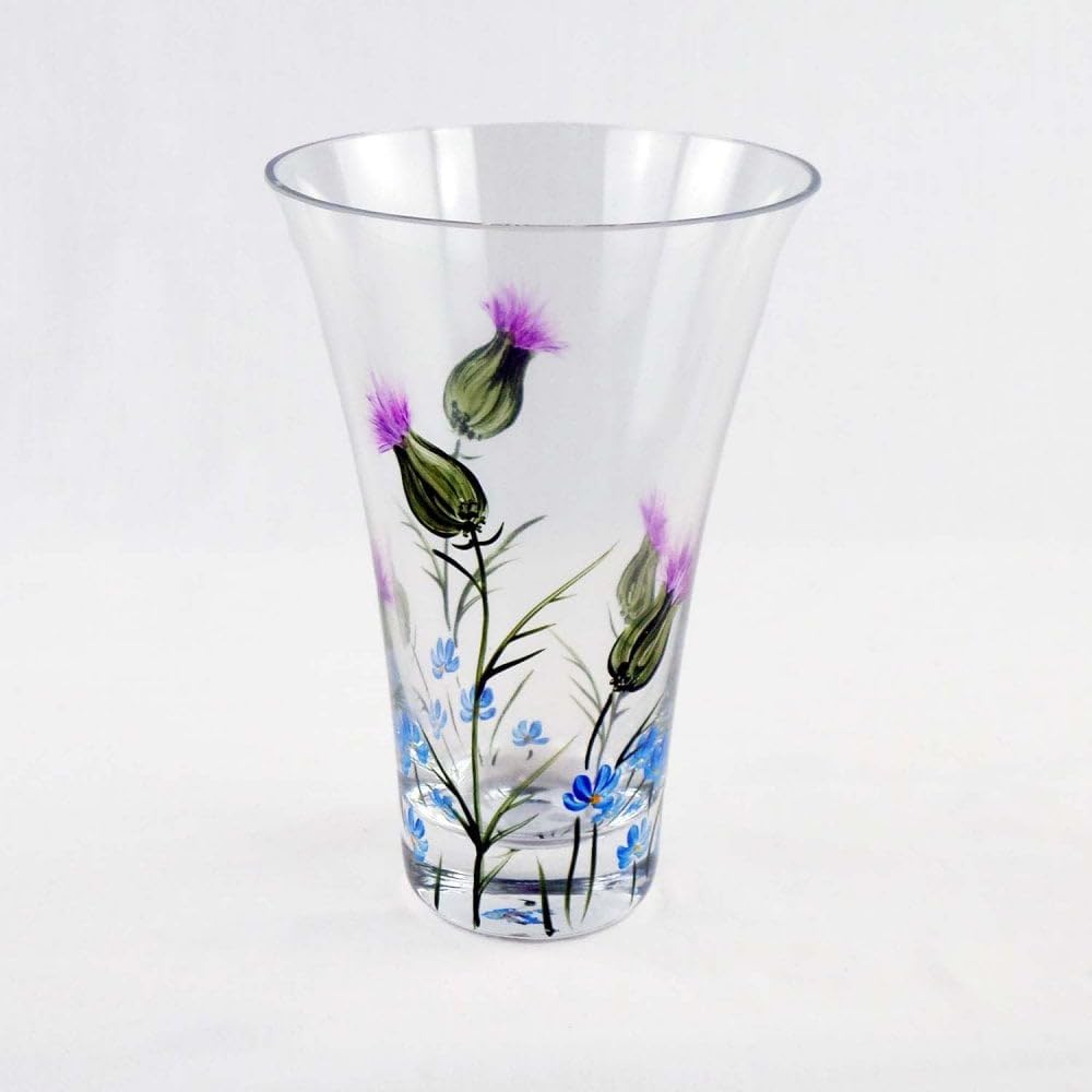 Nobile Glassware Blue Thistle Flared Vase - 2112-20 19Cm