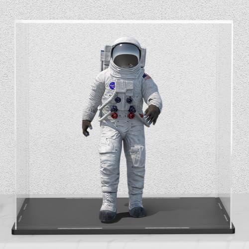 Image of Qzix Premium Clear Acrylic Display Showcase Box with Black Base | Dust-Resistant Transparent Display Case for Action Figures, Collectible Toys & Memorabilia Storage (7x7x7 Inch)