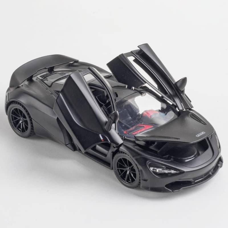 Image of Model 1:24 Mclaren 720 Model Alloy Metal Pull Back Die-cast Car Openable Doors with Sound and Light Vehicle Car Toy for Kids - Multicolor
