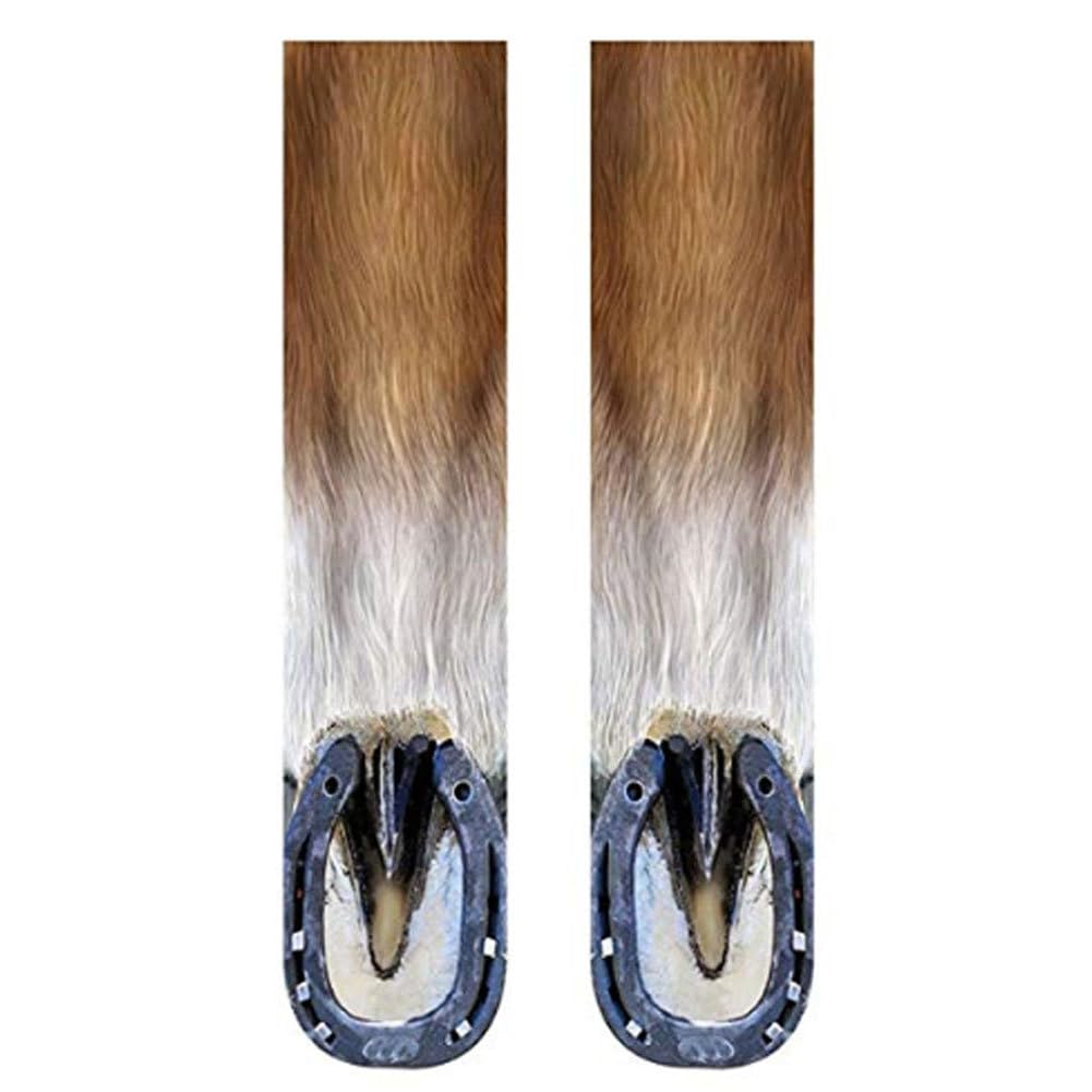 Xweptuy Animal Socks 3D Horseshoe Paws Socks Animal Foot Hoof Print Stocking Funny 1 Pair