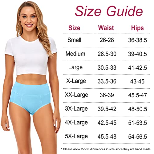 Image of Women's High Waist Cotton Underwear Soft Brief Panties Decorated with Lace Regular and Plus Size