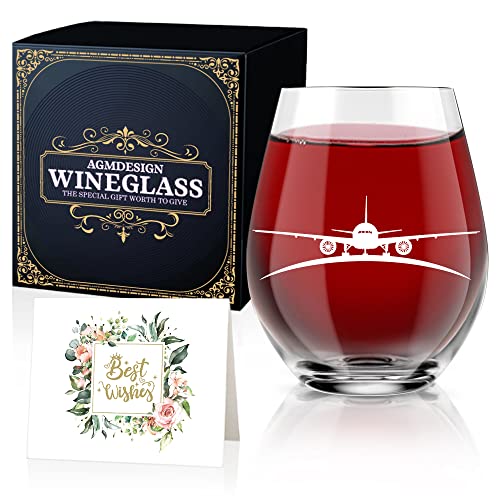 AGMDESIGN Funny Double sided Good Day Bad Day Don't Even Ask Flight Attendants Wine Glass...