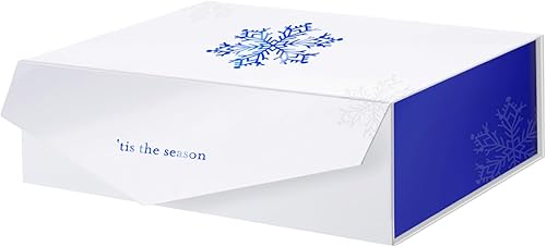 PACKHOME 5 cajas de regalo de Navidad de 13.5 x 9 x 4.1 pulgadas, cajas de regalo grandes con tapas, cajas de almacenamiento resistentes, cajas de