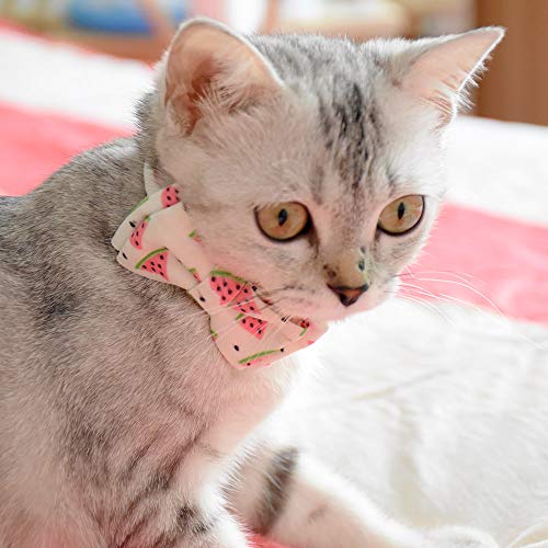 Image of Bowtie Cat Collars Breakaway with Bell, Adjustable Cute Kitty Collars Safety Buckle Kitten Collar for Cat Puppy 7.5-11in