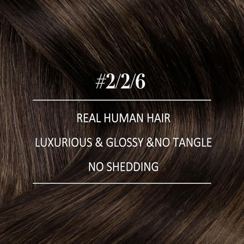 Image of YoungSee Sew in Hair Extensions Real Human Hair Brown Balayage Weft Extensions Darkest Mixed Medium Brown Human Hair Sew in Extensions for Natural Look 16 Inch 100g