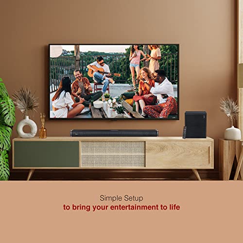 Image of FINGERS Octane-100 Multimedia Sound Bar with Powerful 100 Watts, Subwoofer, Bluetooth, USB, AUX, Optical, HD Interface (ARC), Wall Mountable & Remote Control